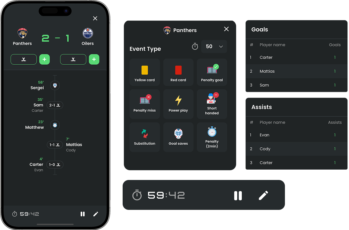 Live scoring & player stats